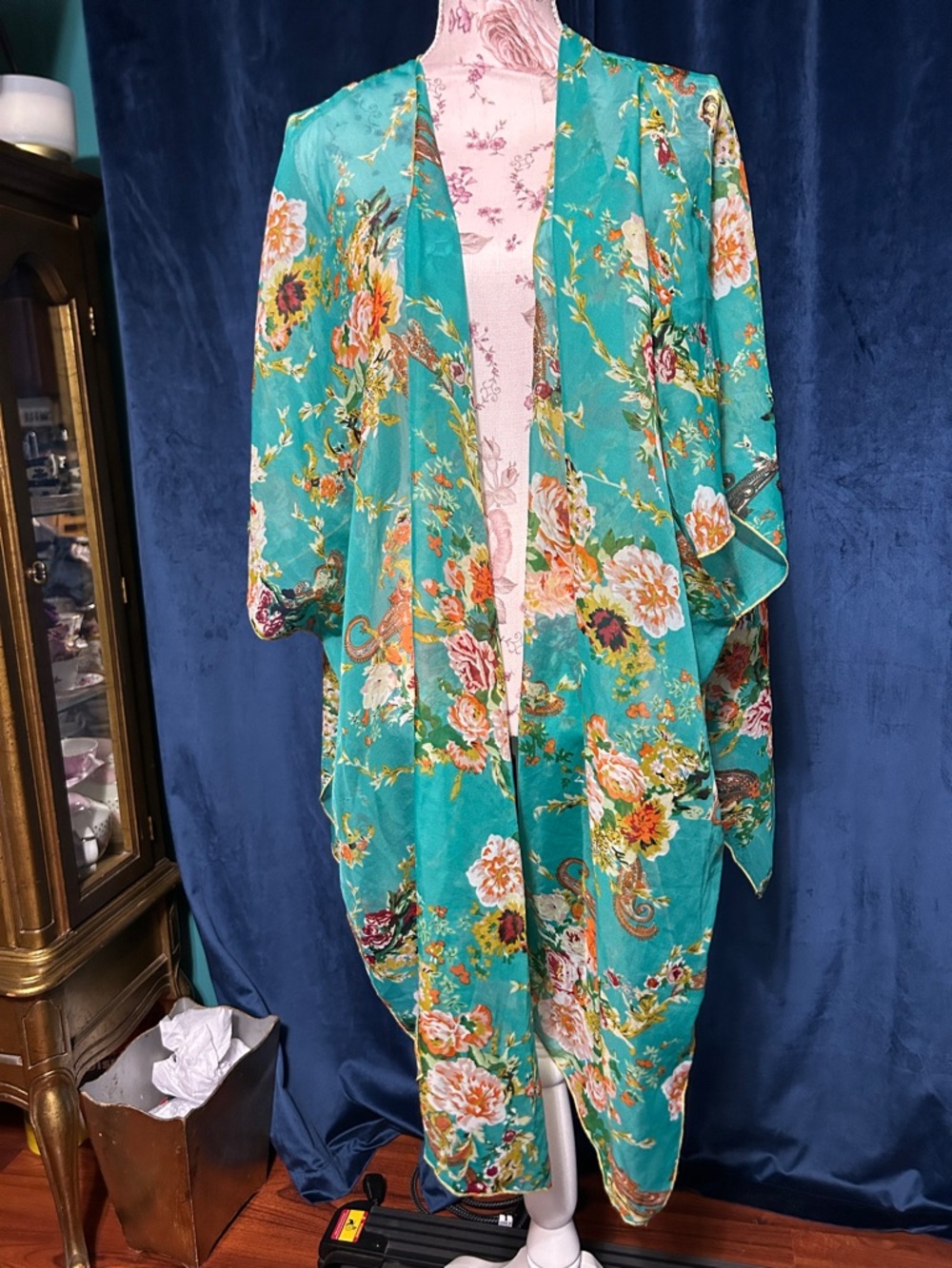 Apt. 9 Teal Floral Duster Kimono